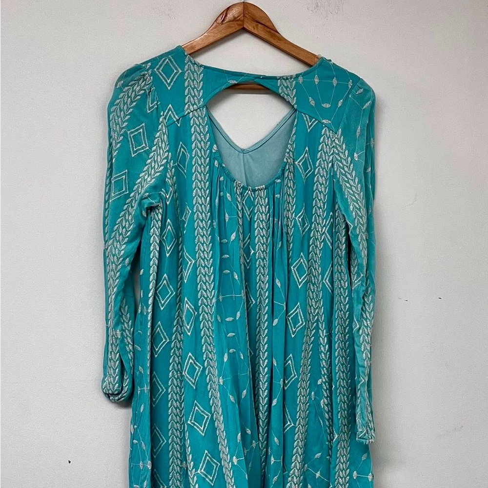 Altar’d State Teal Geometric Patterned Embroidere… - image 2